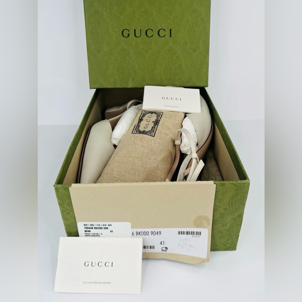 GUCCI WOMEN'S PETITE GG SLINGBACK NAPPA CHARLOTTE PUMPS SIZE EU 41 - Picture 2 of 11